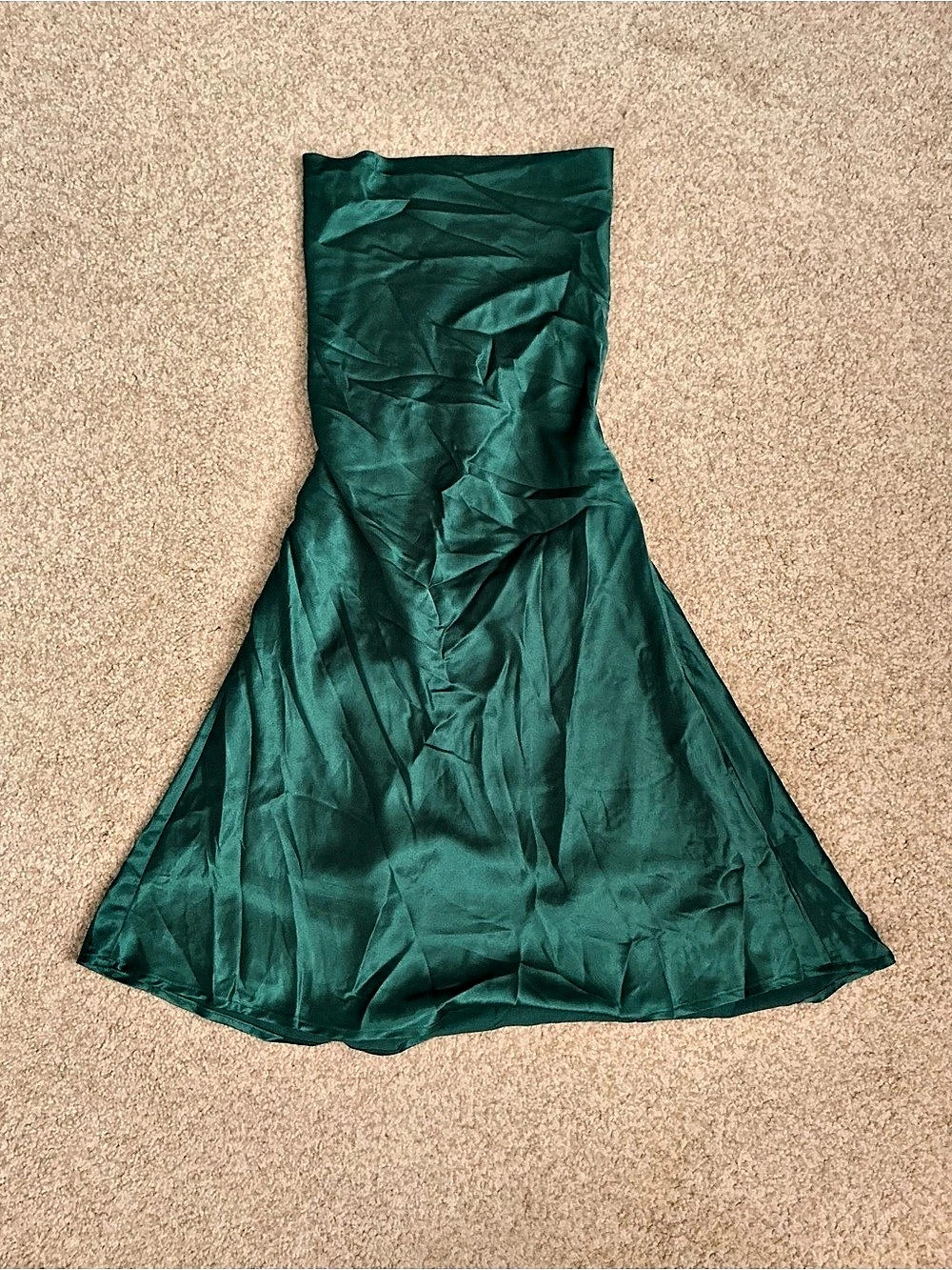 Beginning Boutique Satin Lace-Up Midi Dress Green Size 6